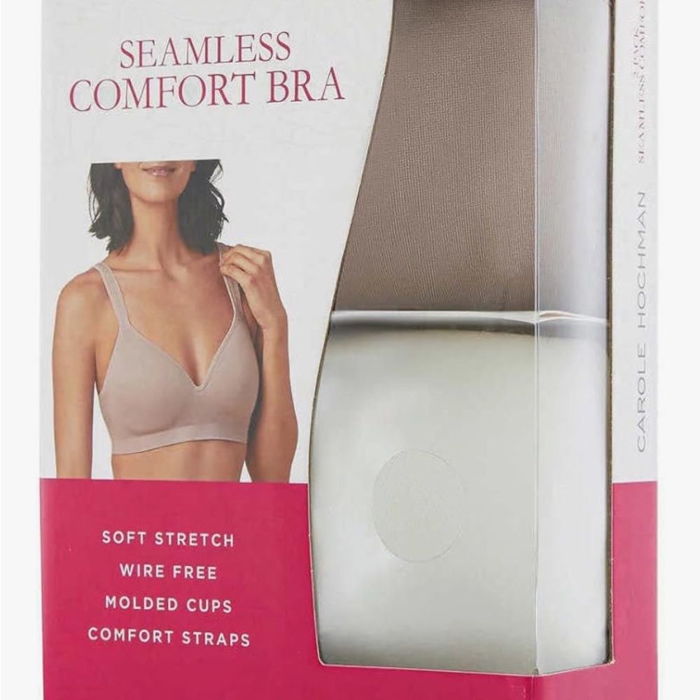 2 NEW Seamless Comfort Bras wireless, molded cup comfort strap M fits like a 34B